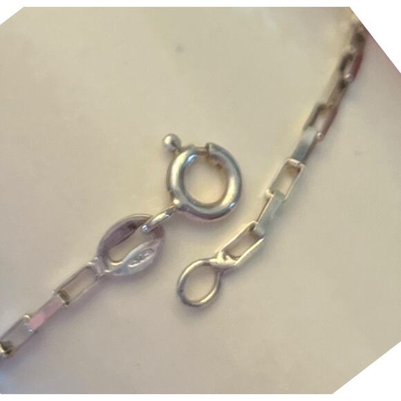 VTG Arezzo Italy Square Link 925 STERLING SILVER BRACELET 7" Signed Star 560 AR - Picture 5 of 7